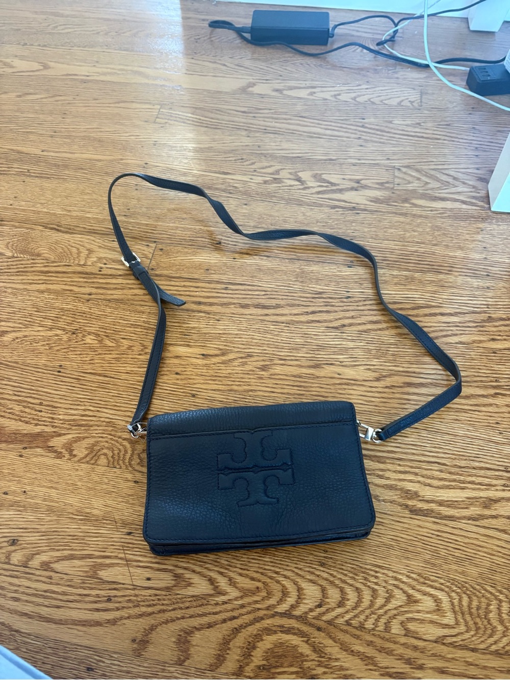 Tory Burch navy Leather Crossbody Bag barely used